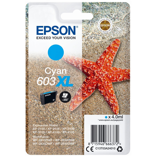 Original Epson Tinte 603XL C / C13T03A24010 cyan für C13T03A24010